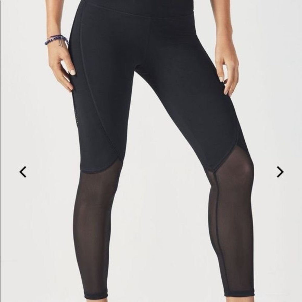 Fabletics Black Mesh Panel Leggings